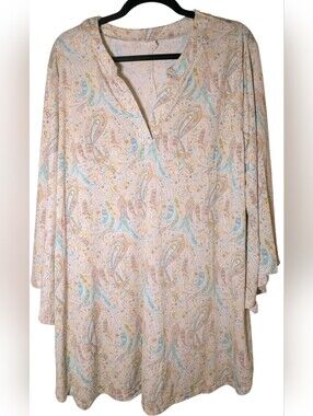 SOL R.H.R NWOT Plus Size 3XL Boho Paisley Tunic Top